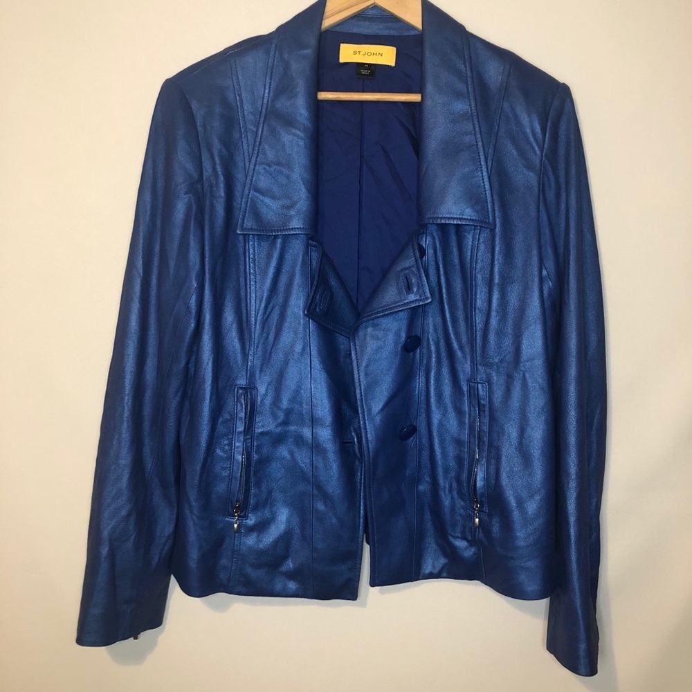St.John Electric Blue Moro Jacket Size 10